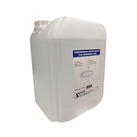 Groot formaat verpakking van 10 liter Reymerink gedemineraliseerd water, ideaal voor professioneel gebruik