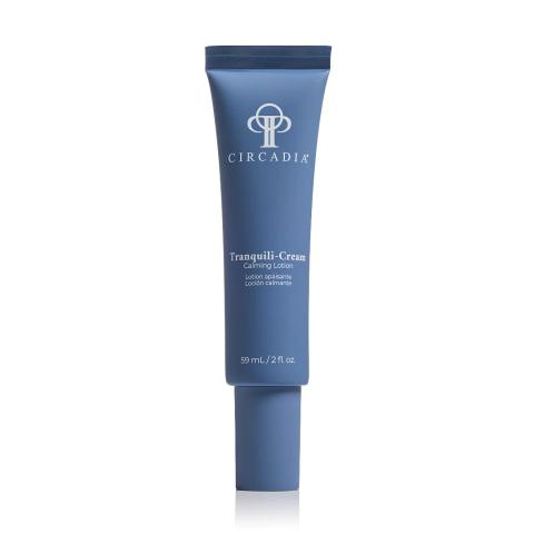 Witte tube en doos van Circadia Tranquili-Cream 59 ml, een kalmerende crème voor de gevoelige huid.